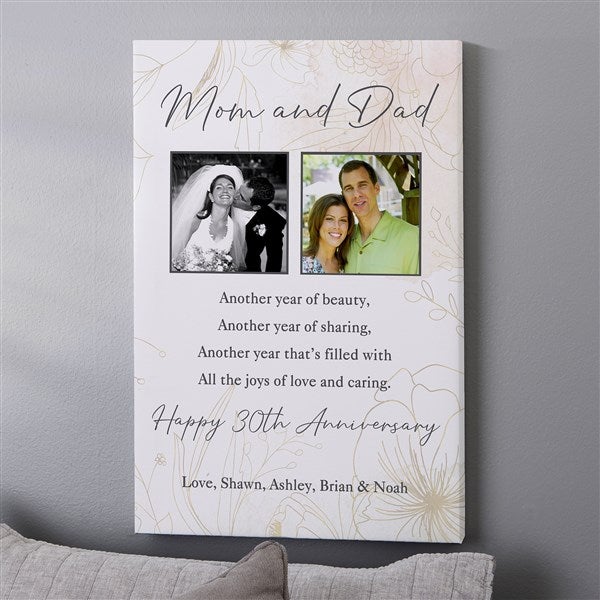 To My Parents Personalized Anniversary Wall Canvas  - 37898