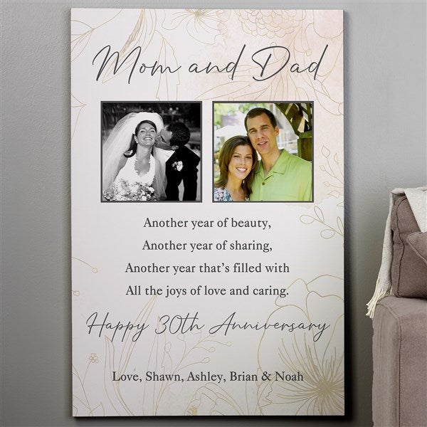 To My Parents Personalized Anniversary Wall Canvas  - 37898