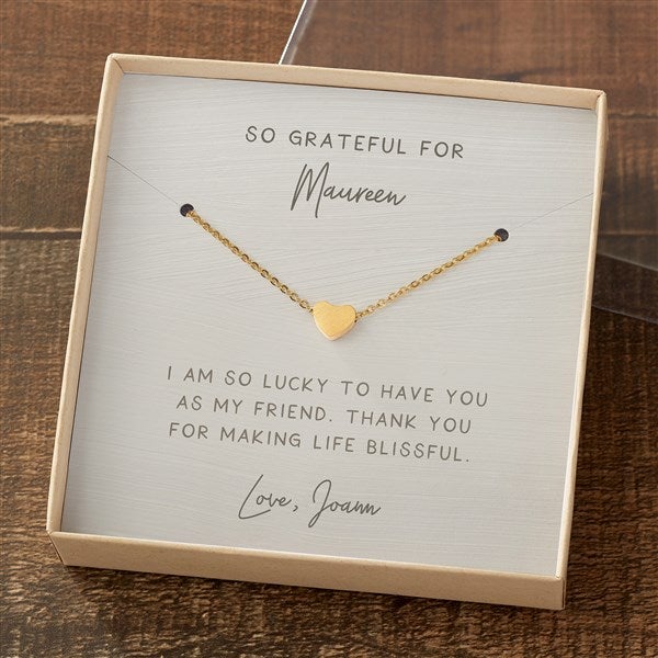 Necklace With Personalized Message Card - Grateful For You - 37922