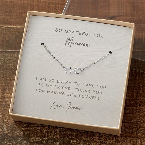 Necklace With Personalized Message Card - Grateful For You - 37922