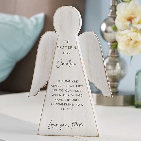 Personalized Wood Angel - Grateful For You - 37926