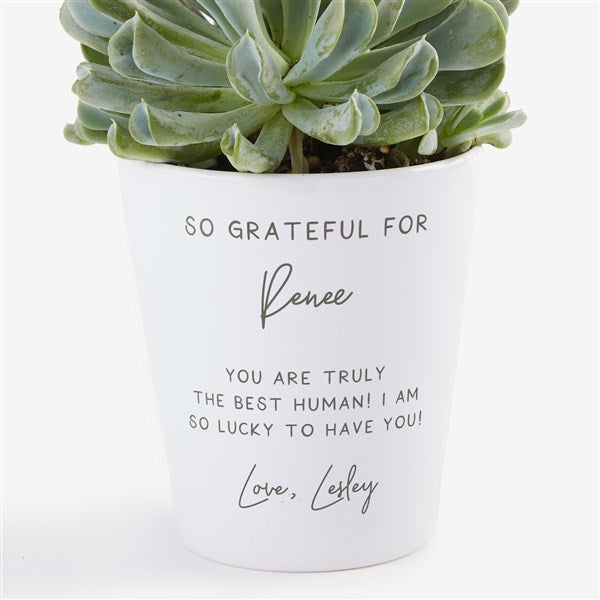 Personalized Mini Flower Pot - Grateful For You - 37929