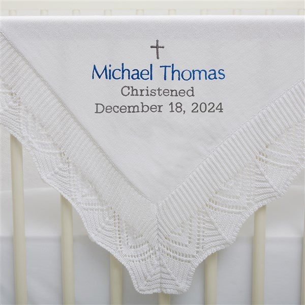 Christening Day Embroidered Baby Christening Blanket  - 37948