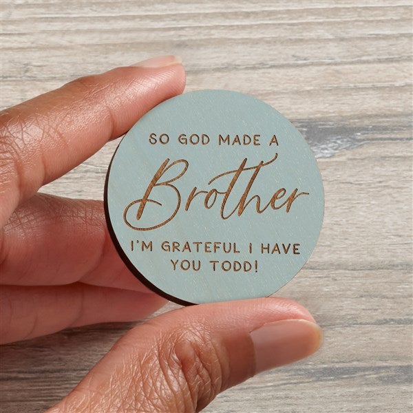 So God Made… Personalized Wood Pocket Token  - 37967