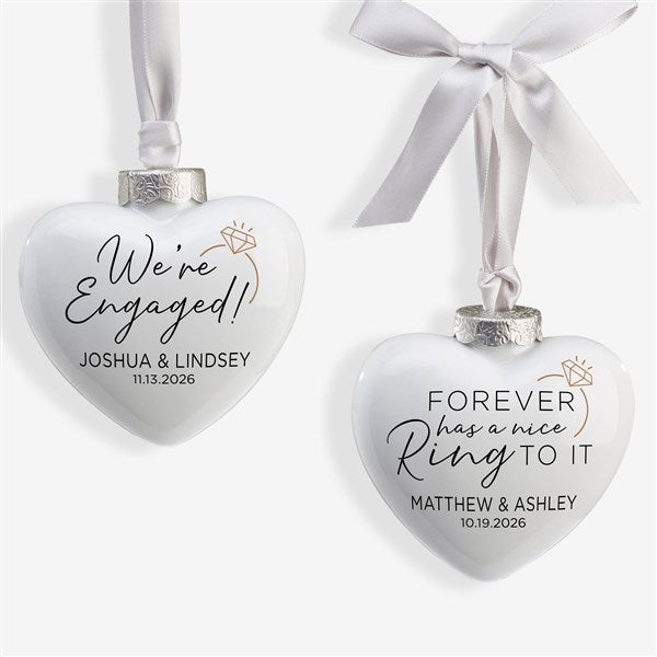 We're Engaged Personalized Heart Wedding Engagement Ornament - 37978