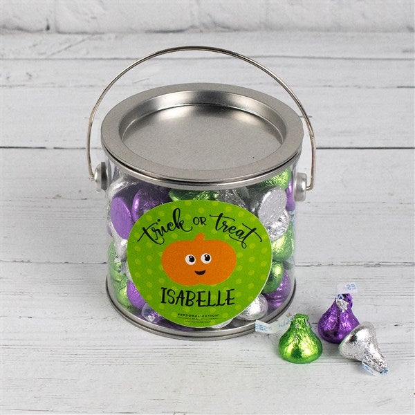 Happy Halloween Personalized Paint Can with Hershey Kisses  - 37993D