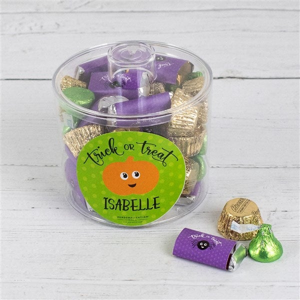 Happy Halloween Personalized Container with Hershey's & Reese's Mix  - 37996D