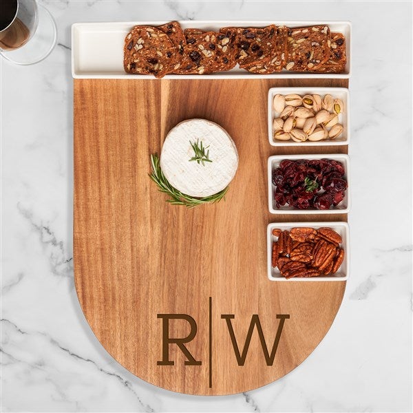 Personalized Acacia Wood Grand Fete Set Tray  - 38002D