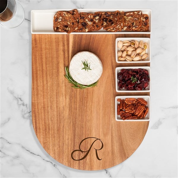 Personalized Acacia Wood Grand Fete Set Tray  - 38002D