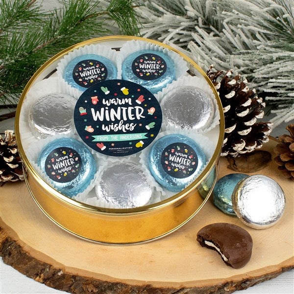 Warm Wishes Personalized Chocolate Covered Oreo Cookie Gift Tin  - 38012D