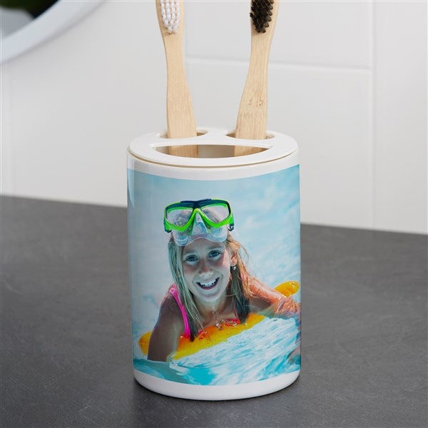 Personalized Photo Ceramic Toothbrush Holder - 38028