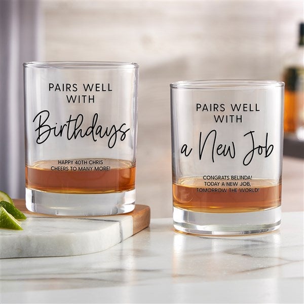 Personalized Whiskey Glass - Pairs Well With - 38050