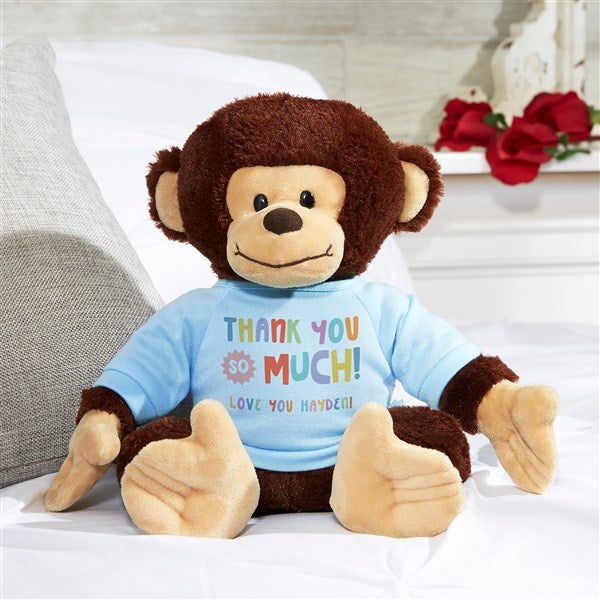 Many Thanks Personalized Plush Monkey  - 38058