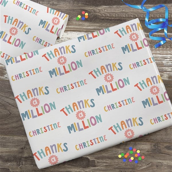 Many Thanks Personalized Wrapping Paper  - 38061