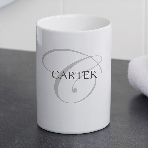 Personalized Ceramic Bathroom Cup - Heart of Our Home - 38063