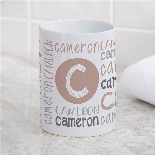 Personalized Ceramic Bathroom Cup - Youthful Name - 38067