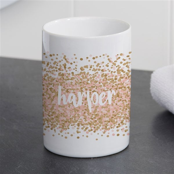 Personalized Ceramic Bathroom Cup - Sparkling Name  - 38070