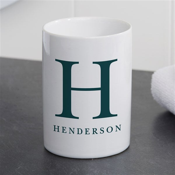 Personalized Ceramic Bathroom Cup - Chic Monogram - 38075