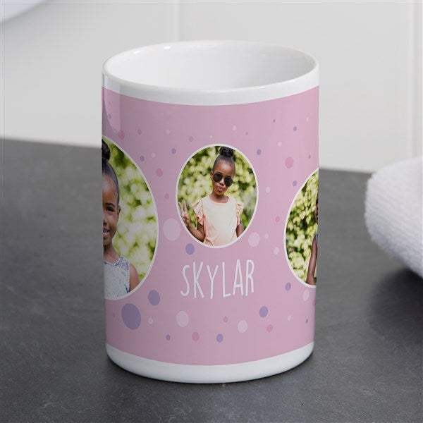 Personalized Ceramic Bathroom Cup - Photo Bubbles - 38088