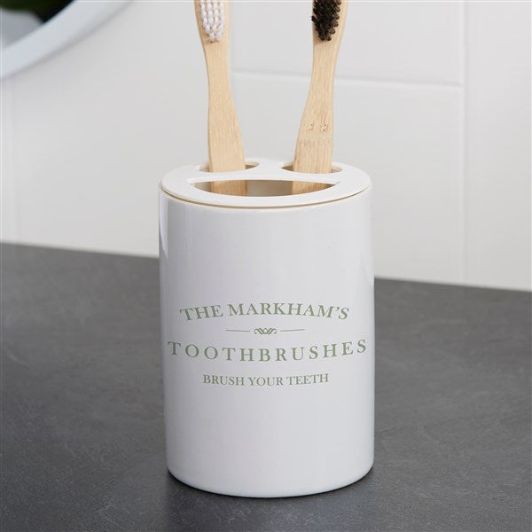 Personalized Ceramic Toothbrush Holder - Family Market - 38094