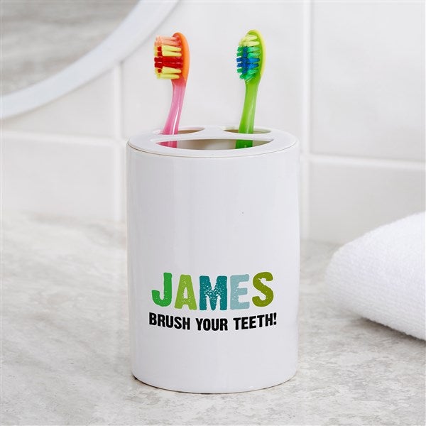 Personalized Ceramic Toothbrush Holder - All Mine! - 38095