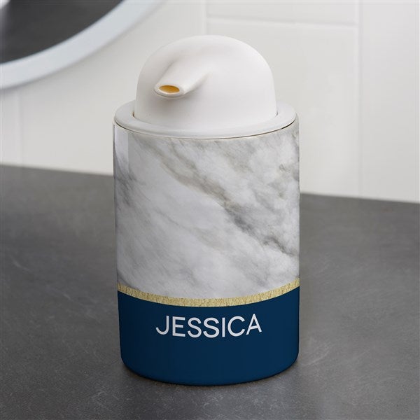 Personalized Ceramic Soap Dispenser - Marble Chic - 38141
