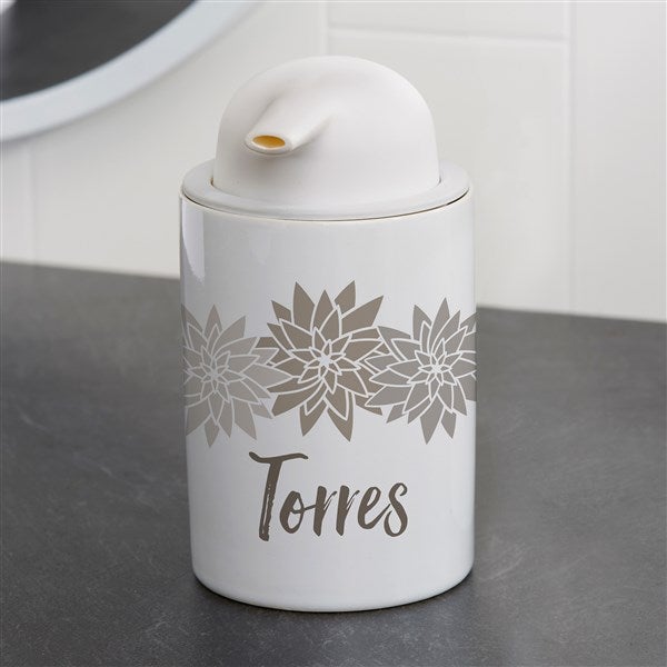 Personalized Ceramic Soap Dispenser - Mod Floral - 38143