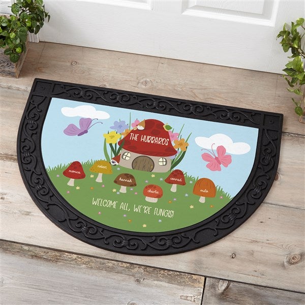 Personalized Half Round Doormat - Mushroom Family - 38159