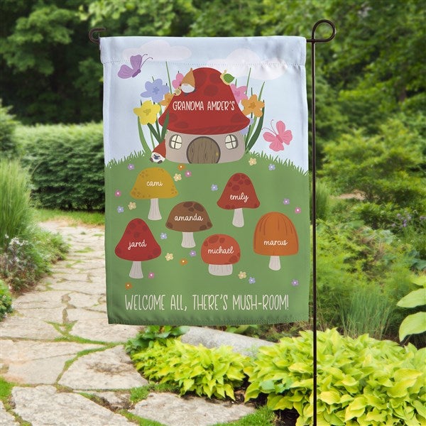 Personalized Garden Flag - Mushroom Family - 38160