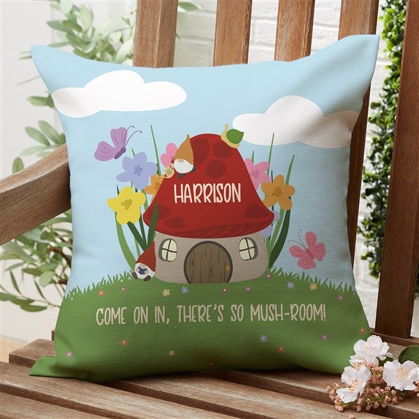 Mushroom Family Personalized Outdoor Throw Pillows  - 38163