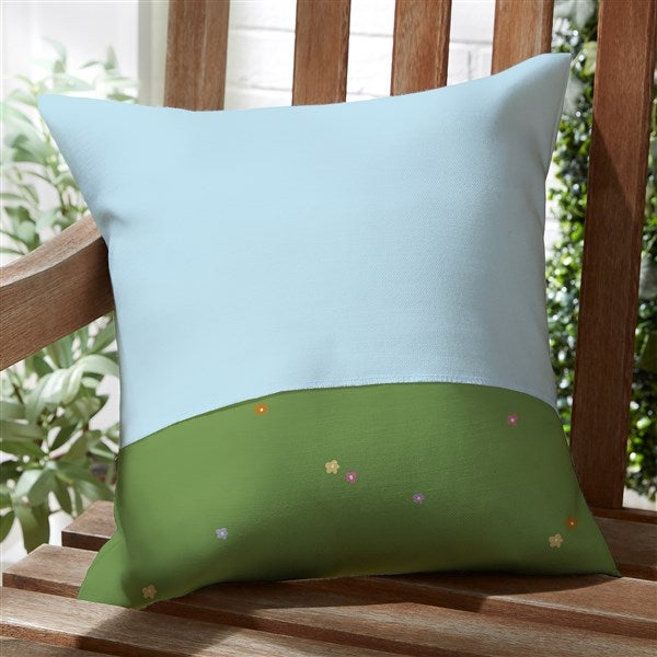 Mushroom Family Personalized Outdoor Throw Pillows