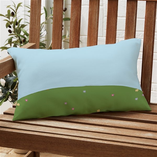 Mushroom Family Personalized Lumbar Outdoor Throw Pillow 12” x 22”