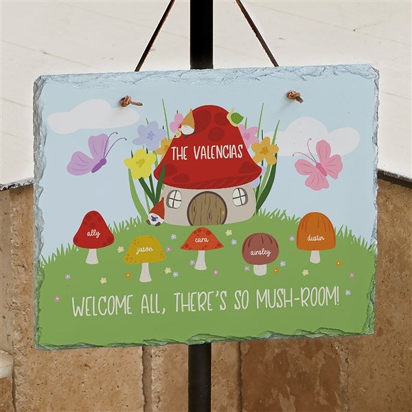 Personalized Slate Plaque - Mushroom Family - 38165