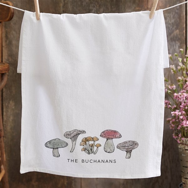 Cottagecore Mushrooms Personalized Tea Towel