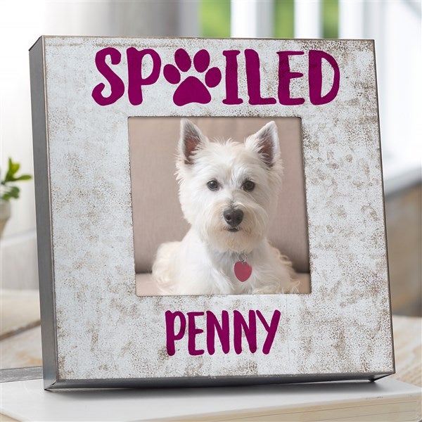 Spoiled Pet Personalized Galvanized Metal Picture Frame  - 38184