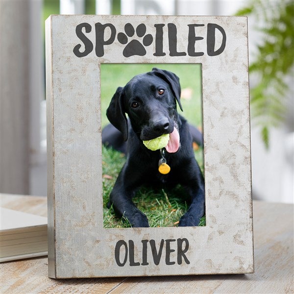 Spoiled Pet Personalized Galvanized Metal Picture Frame  - 38184