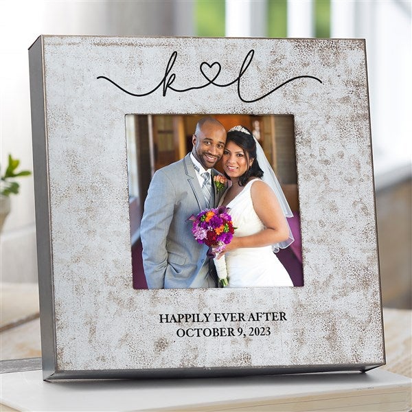 Personalized Wedding Galvanized Metal Picture Frame Drawn Together By