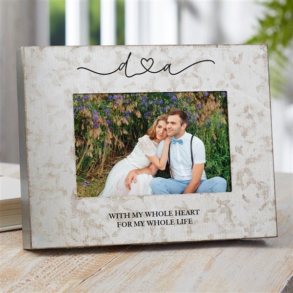 Personalized Wedding Galvanized Metal Picture Frame - Drawn Together By Love - 38185