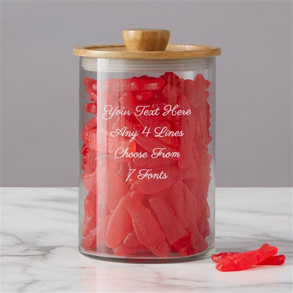 Write Your Own Personalized Glass Container with Acacia Lid  - 38200