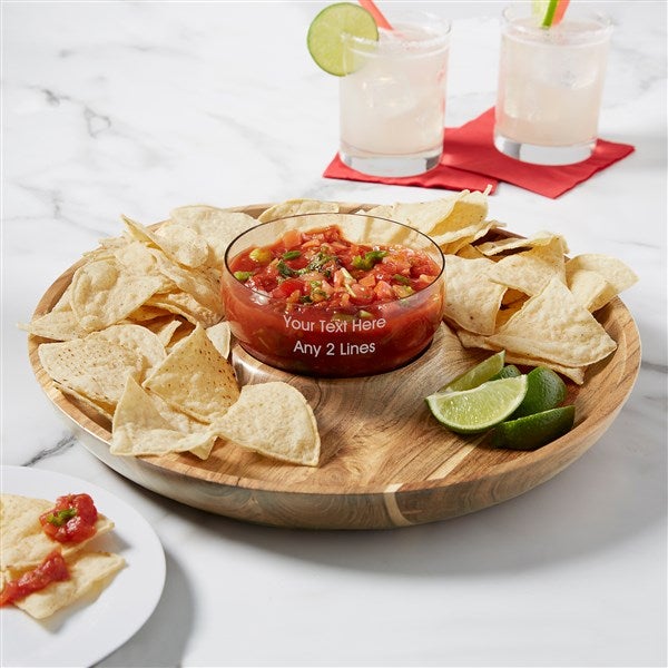 Personalized Chip and Dip Serving Dish - Write Your Own - 38206
