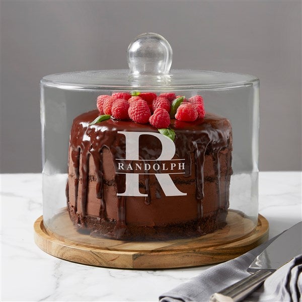 Personalized Cake Stand with Dome - Lavish Last Name - 38210