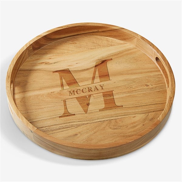 Lavish Last Name Wooden Round Serving Tray  - 38222