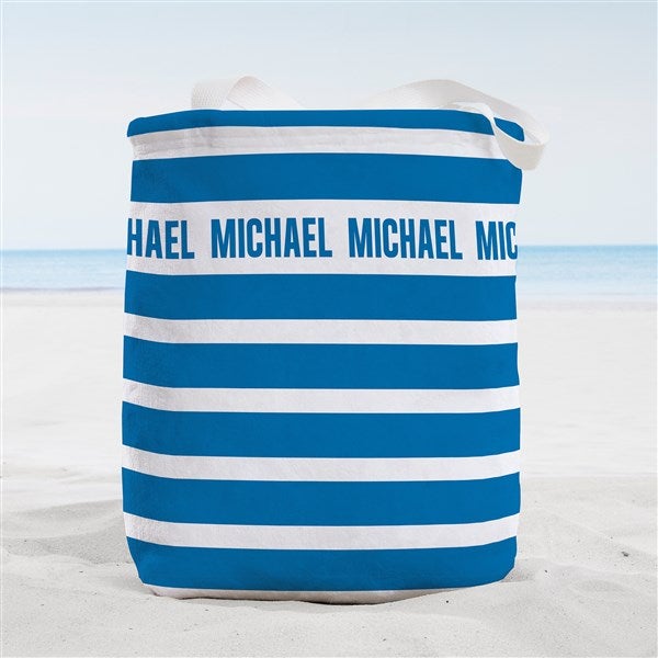 Classic Stripe Personalized Beach Bag  - 38237