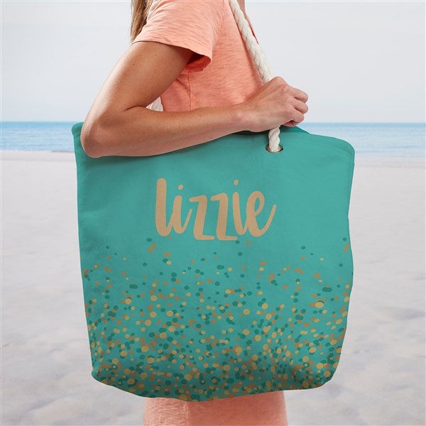 Sparkling Name Personalized Beach Bag Large