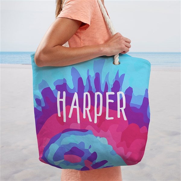 TieDye Fun Personalized Beach Bag Large