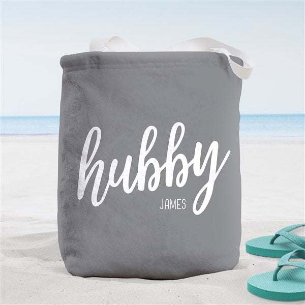 Wifey & Hubby Personalized Beach Bag  - 38248