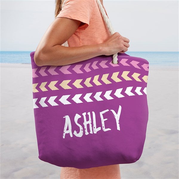 Tribal Inspired Name Personalized Beach Bag Large