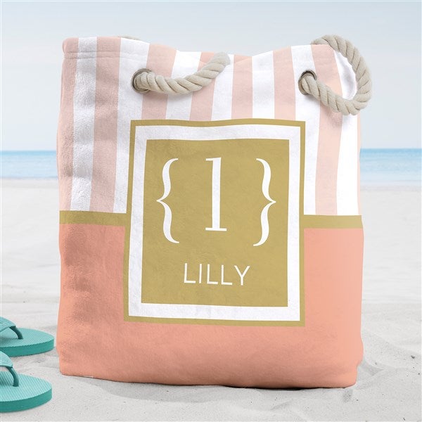 Classy Monogram Personalized Beach Bag  - 38252