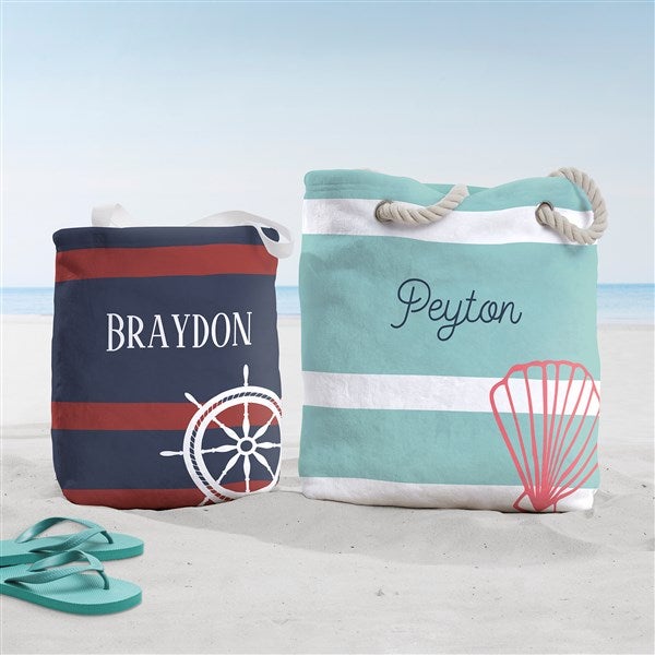 Nautical Personalized Beach Bag Small