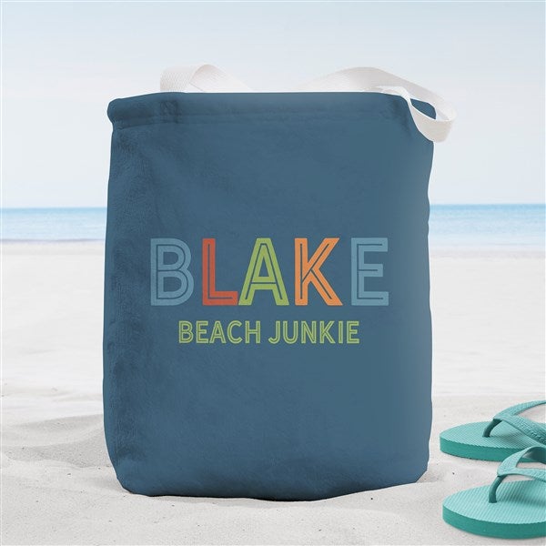 Boy's Colorful Name Personalized Beach Bag  - 38264